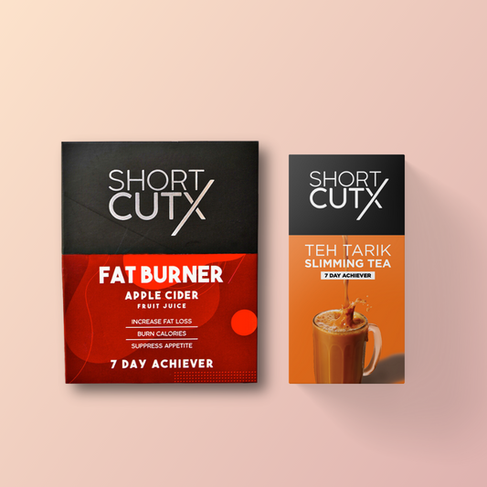 [BUNDLE OF 2]  1x Teh Tarik Slimming Tea + 1x Fat Burner Apple Cider Fruit Juice [SHORTCUTX WEIGHT LOSS COMBO]